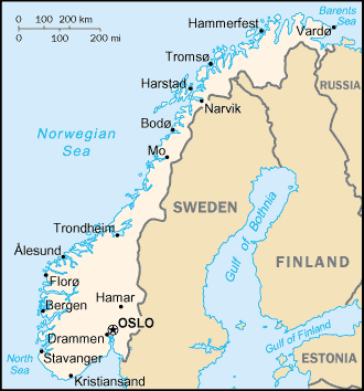 Map of Norway Map of Norway