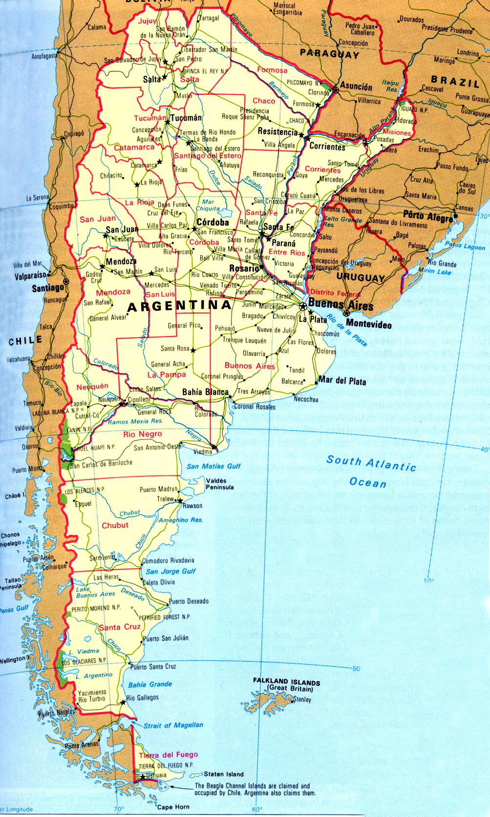 Mapa De Argentina Politico Fisico