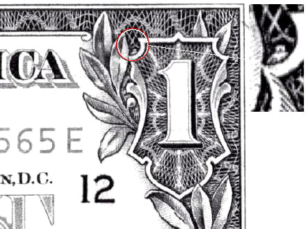 one dollar bill owl. American one dollar bill.