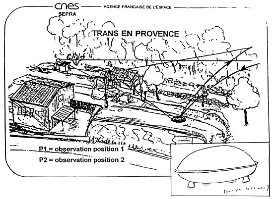 Diagram of the UFO landing at Trans-en-Provence