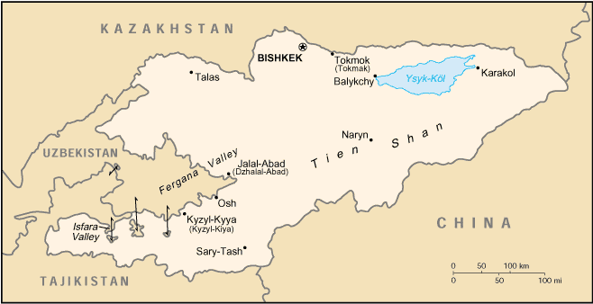 map of Kyrgyzstan