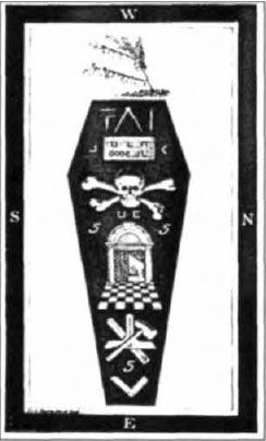 Image result for Masonic drawing of a Coffin with a Skull and Bones